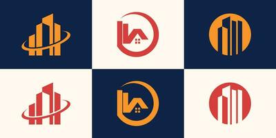 collection of building architecture sets Premium Vector