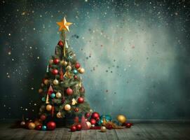 Holiday background with Christmas tree photo