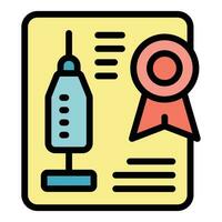 Certificate syringe icon vector flat