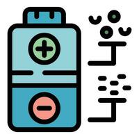 Recycle battery icon vector flat