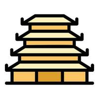 Vietnam pagoda icono vector plano