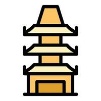 portón pagoda icono vector plano