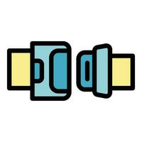 Safe belt lock icon vector flat