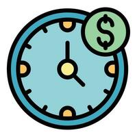 hora es dinero icono vector plano