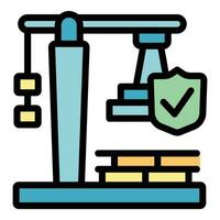 Construction crane icon vector flat