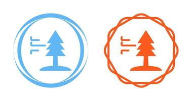 Tree with Wind Vector Icon