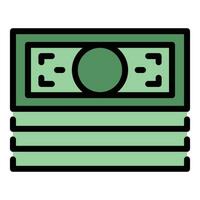 Cash pack loan icon vector flat
