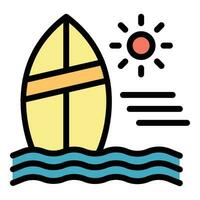 Summer surfing icon vector flat