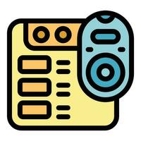 Smart box remote control icon vector flat