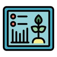 Tablet plant control icon vector flat