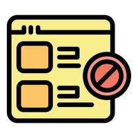 Web block icon vector flat