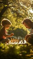 Sunlit Park Moments Capturing Diverse Generational Bonds from Toddlers to Elders AI Generative photo