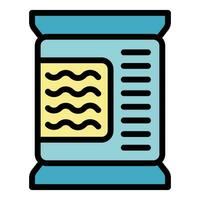 Noodle pack icon vector flat