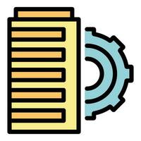 Gear business icon vector flat