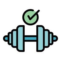 Fitness dumbbell icon vector flat