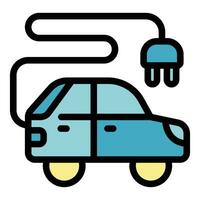 Electric car charge icon vector flat