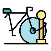 Bicycle parking lock icon vector flat