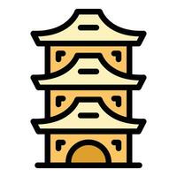 China pagoda icon vector flat