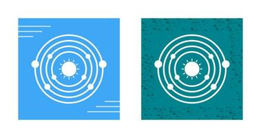 icono de vector de sol en órbita de planetas