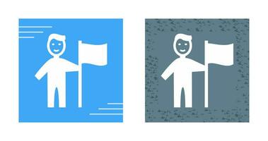 Man setting Flag Vector Icon