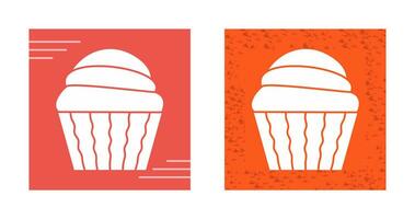 icono de vector de muffin de crema