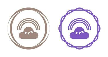 Cloudy with Rainbow Vector Icon