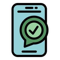Phone survey icon vector flat
