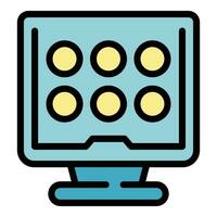 Gamer pc icon vector flat