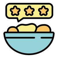 Food bowl review icon vector flat