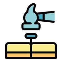 Floor hammer icon vector flat