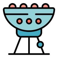 Bbq stand icon vector flat