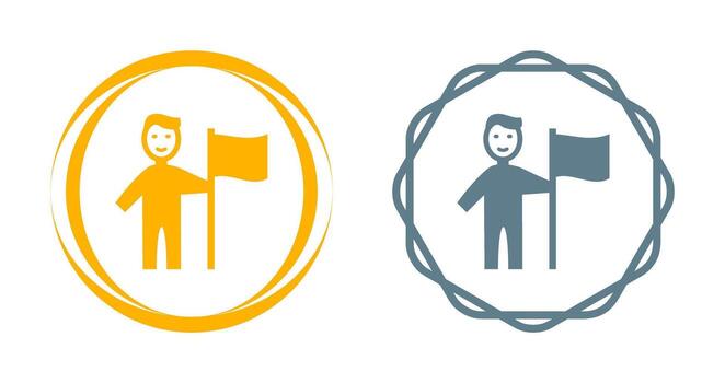 Man setting Flag Vector Icon