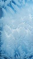 Frost Patterns on a Window Depicting Ice Crystals, Conveying a Winter Feel, Perfect for Holiday Greetings photo