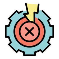 Gear lost connection icon vector flat