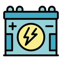 Emergency room battery icon vector flat