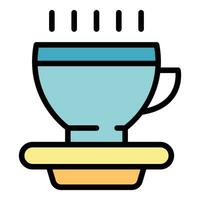 Hot tea cup icon vector flat