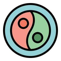 yin yang icono vector plano