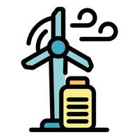 Wind turbine icon vector flat