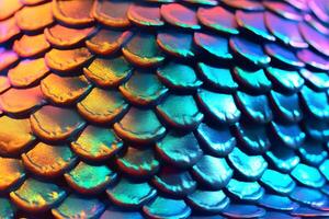 serpiente escamas vibrante holográfico ai generado foto