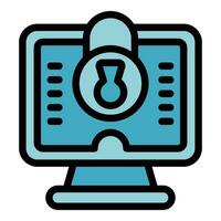 Lock computer icon vector flat