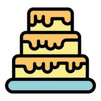 Cake waterfall icon vector flat