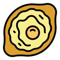 Egg khachapuri icon vector flat