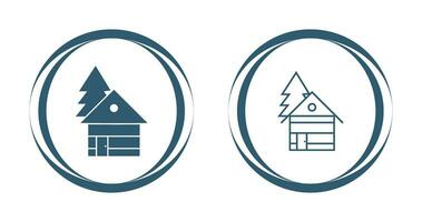 Wood Cabin Vector Icon