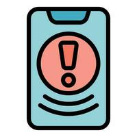 Phone siren icon vector flat