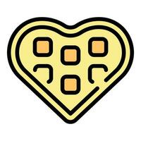 Heart wafer icon vector flat