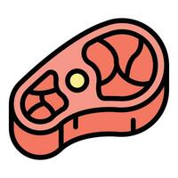 Steak meat icon vector flat