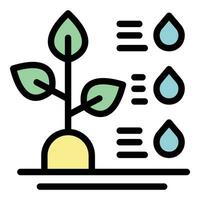 Water drop plant sensor icon vector flat
