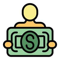 Donate money icon vector flat