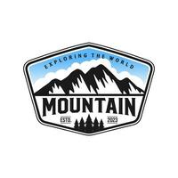 Vintage Mountain Logo Design Vector Template