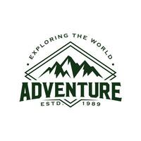 Vintage Mountain Logo Design Vector Template